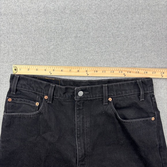 Vintage 90s Levis 505 Jeans Mens 33x30 Black Cone Mills Denim Guatamala Nov 1998 - Picture 6 of 10